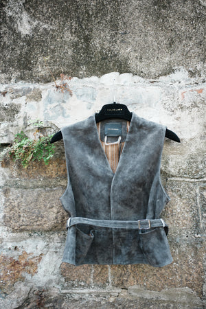 Suede Leather Vest with Belt