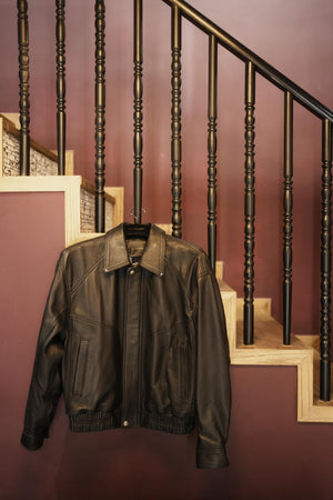 Sheepskin Leather Bomber Jacket