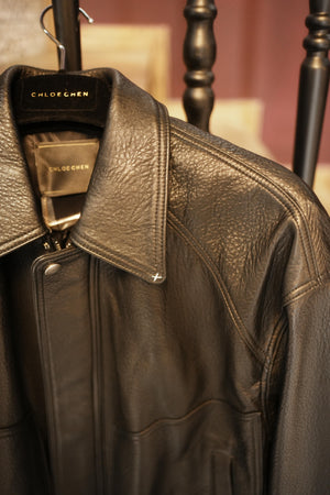 Sheepskin Leather Bomber Jacket
