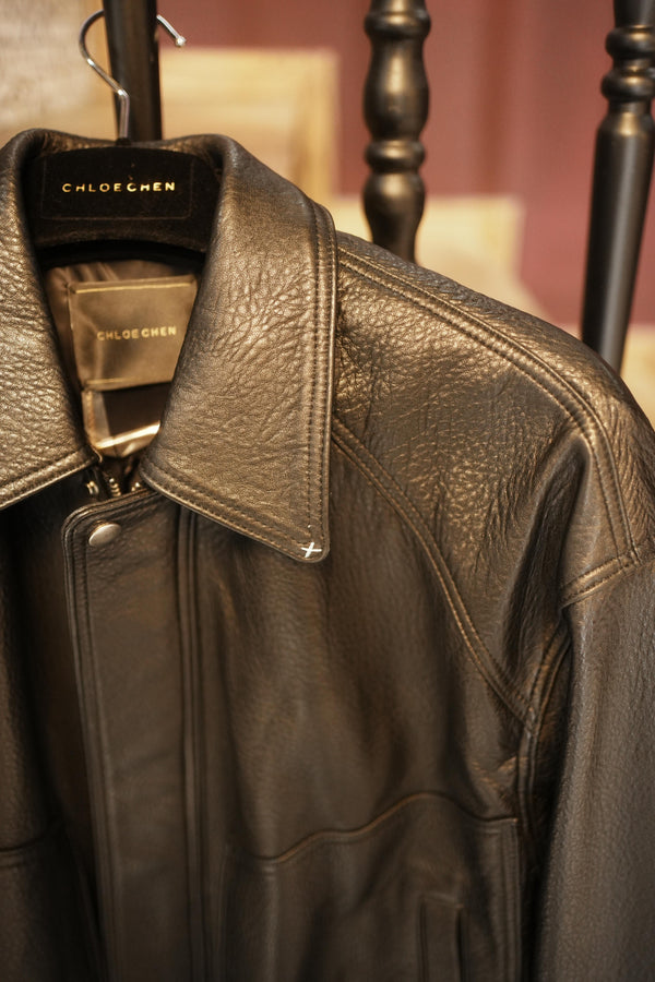 Sheepskin Leather Bomber Jacket