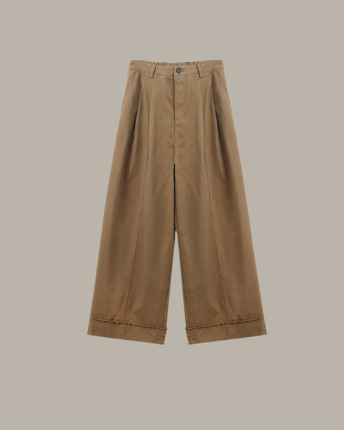 Cuffed Wide-Leg Trousers