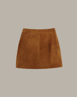 A-Line Short Suede Skirt
