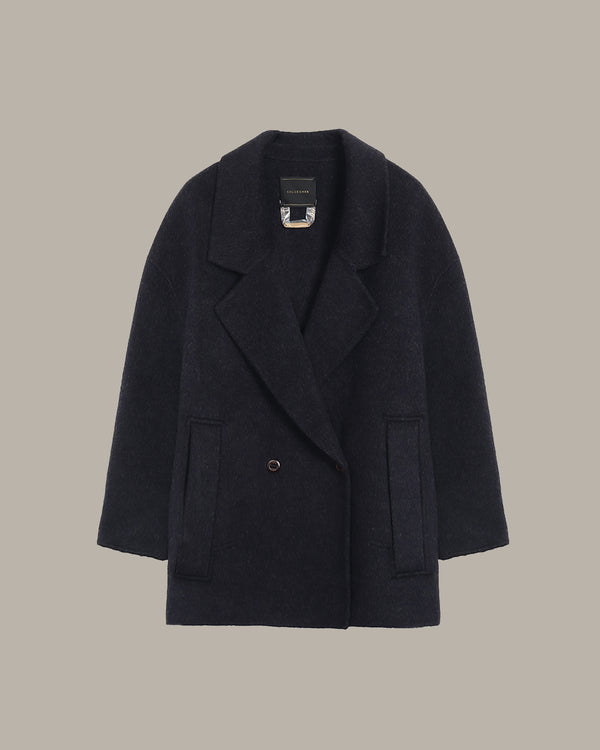 戗驳领中长款大衣