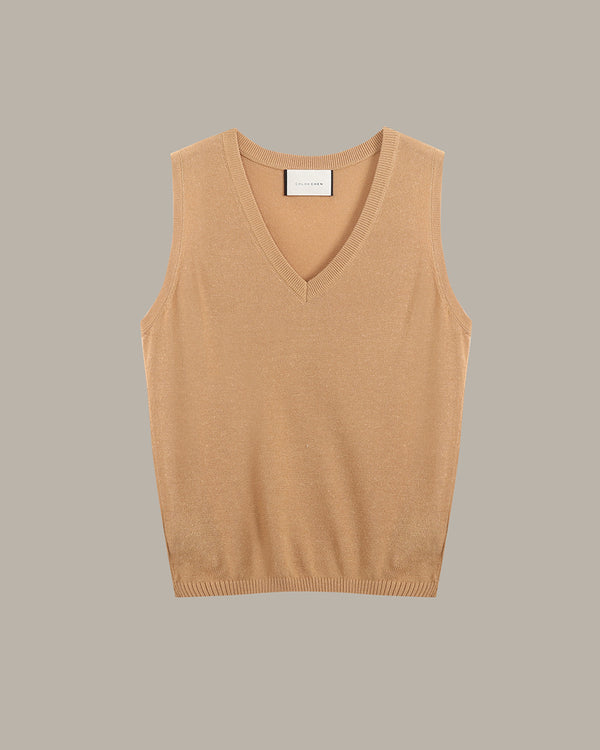 V-Neck Knit Tank Top