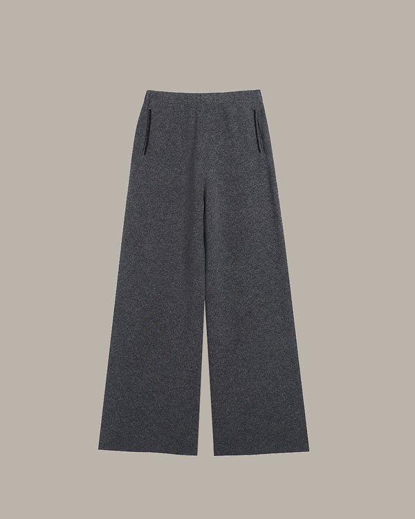 羊绒阔腿针织裤