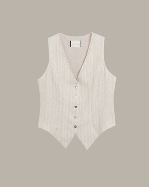 Stitched Detail Linen Vest