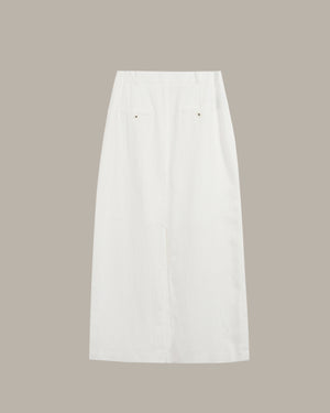White skirt on a beige background