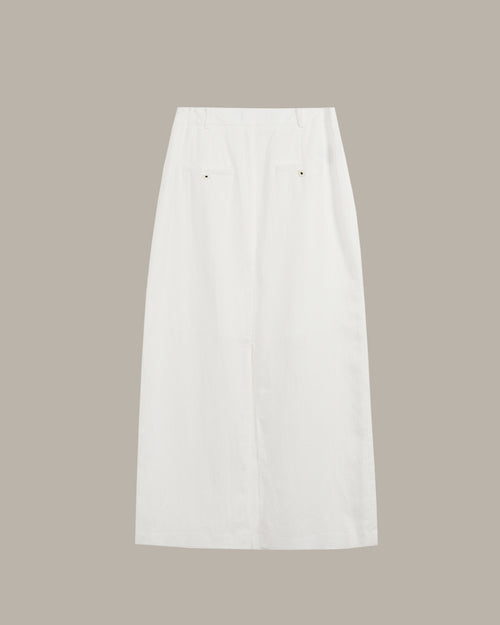 White skirt on a beige background