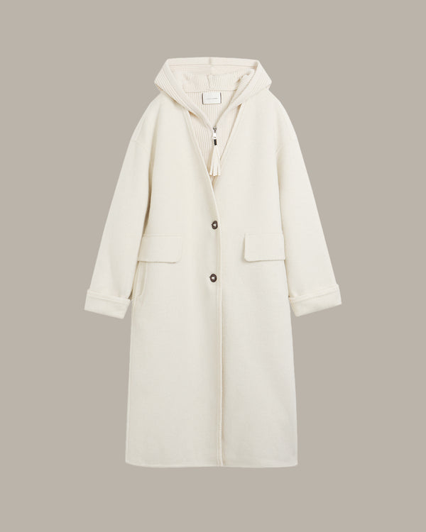 Two-Piece Zip-Up Hooded Overcoat