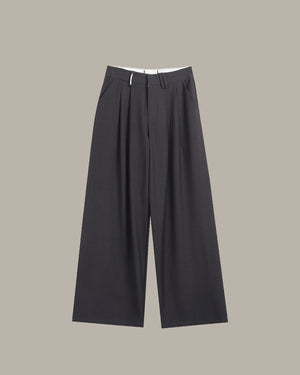High Waisted Wide Leg Tailored Trousers