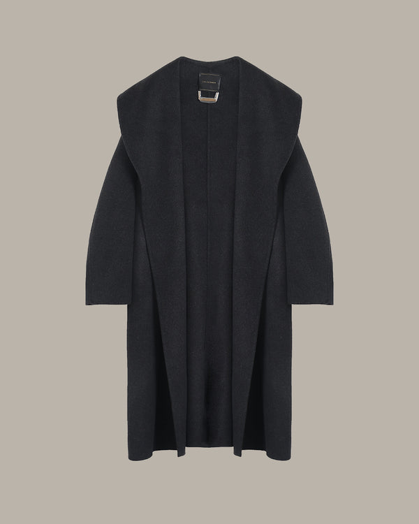 Long Wool Overcoat With Belt