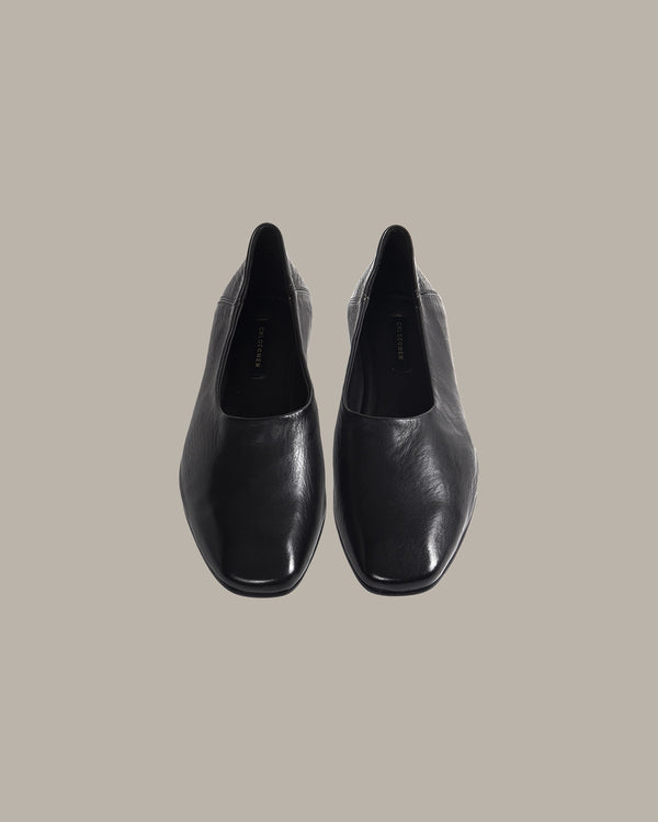Cecilia Square-Toe Leather Flats