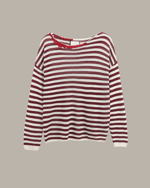 Striped Crew Neck Knit Top