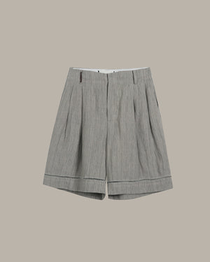 Gray pleated skirt on a beige background