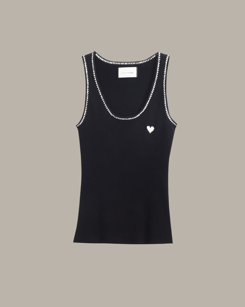Heart Embroidered Tank Top