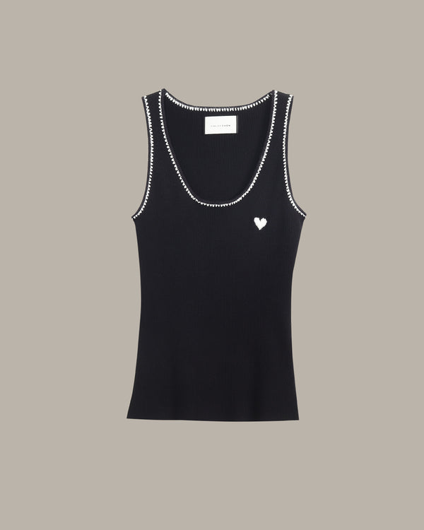 Heart Embroidered Tank Top