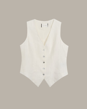 Stitched Detail Linen Vest