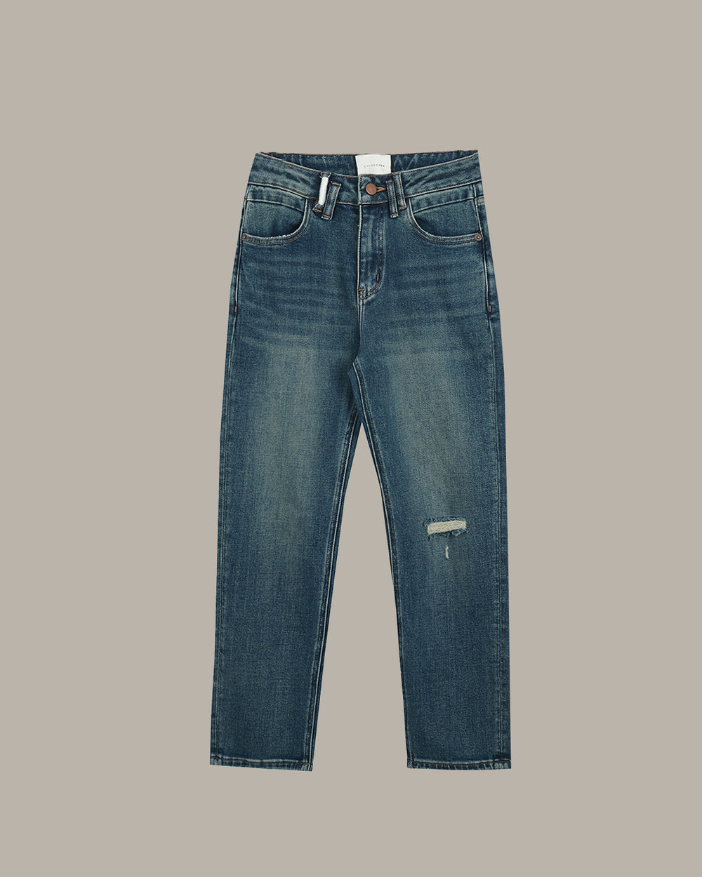 Stitched Detail Distressed Jeans