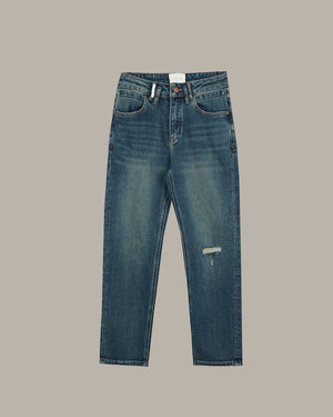 Stitched Detail Distressed Jeans