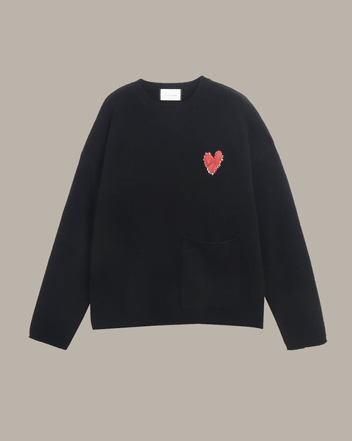 Heart Patch Wool Jumper