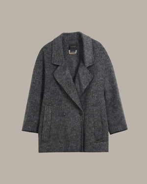 戗驳领中长款大衣