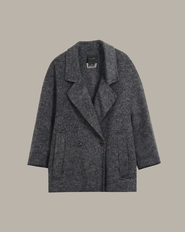 戗驳领中长款大衣