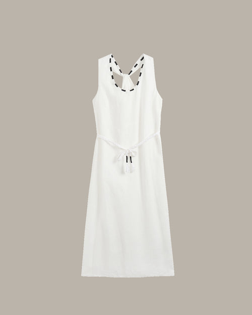 Detailed Neckline Midi Dress