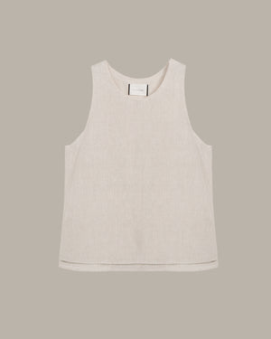 Beige tank top on a beige background
