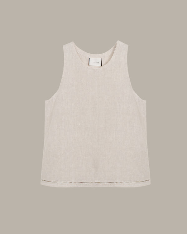 Beige tank top on a beige background
