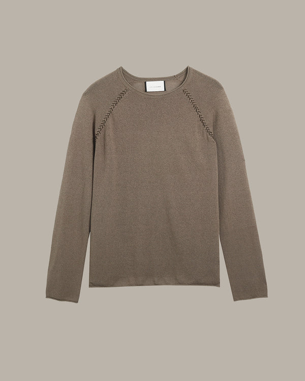 裝飾縫線插肩毛衣