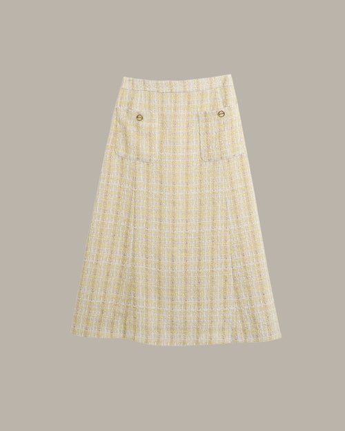 Plaid Tweed Skirt