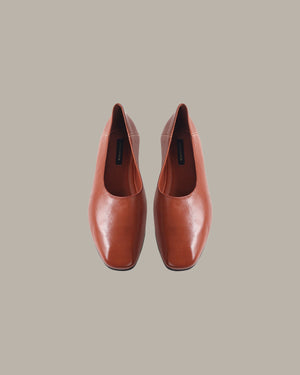 Cecilia Square-Toe Leather Flats