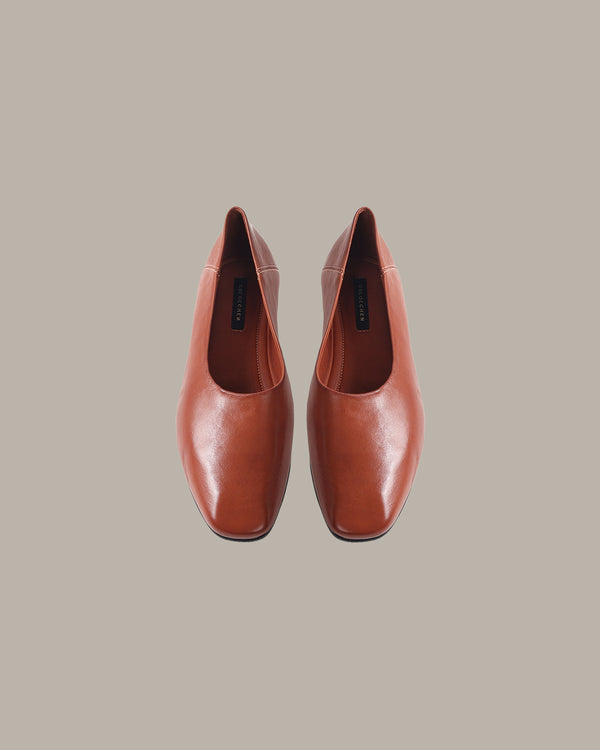 Cecilia Square-Toe Leather Flats