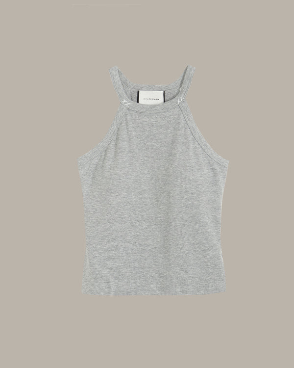 Gray tank top on a beige background