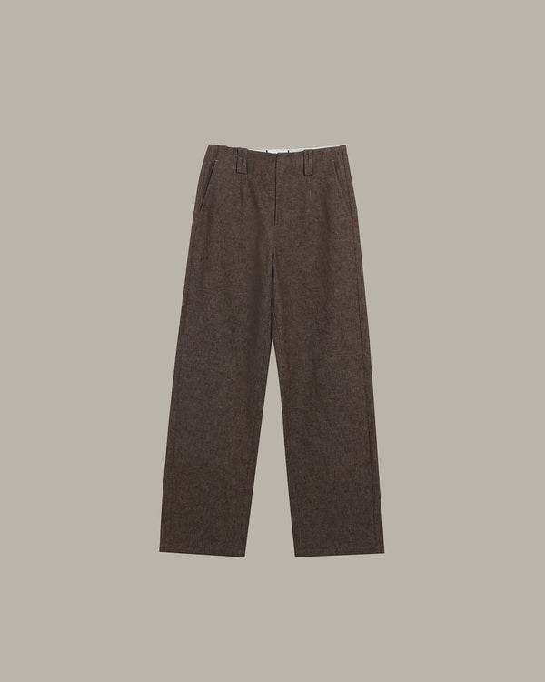 Brown pants on a beige background