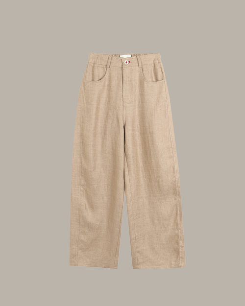 Beige pants on a gray background