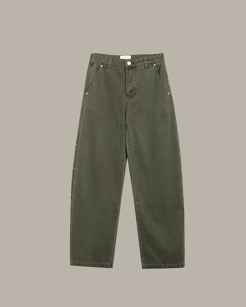 Washed Straight-Leg Denim Pants