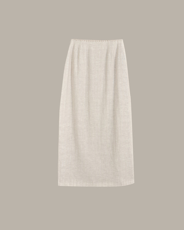 Light gray skirt on a beige background