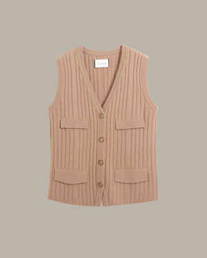 V-Neck Ribbed Knit Vest