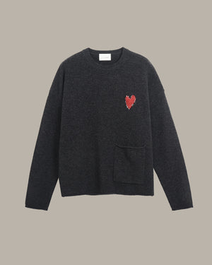 Heart Patch Wool Jumper