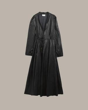 High Slit Leather Maxi Dress