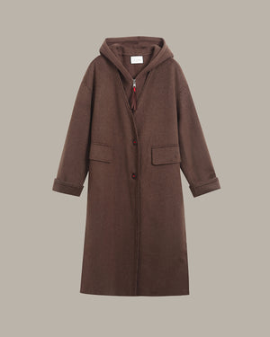 Two-Piece Zip-Up Hooded Overcoat