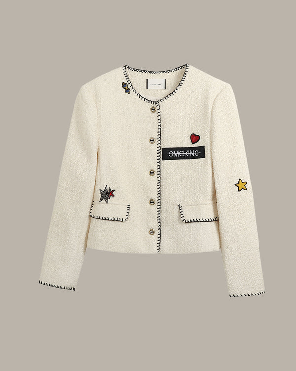 Patched Tweed Jacket