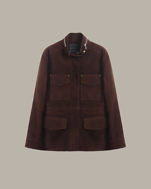 100% Suede Flap-Pocket Jacket