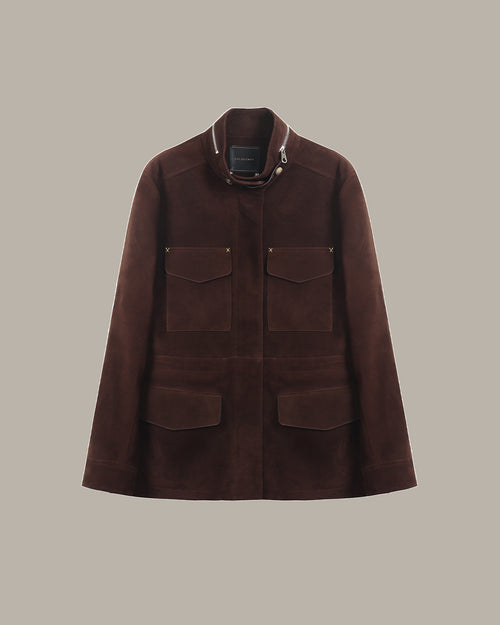 100% Suede Flap-Pocket Jacket