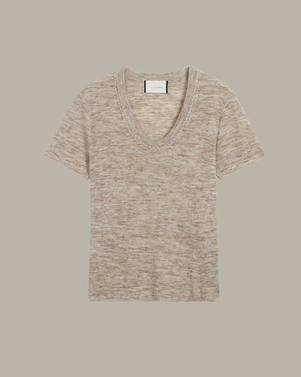 裝飾領口針織上衣