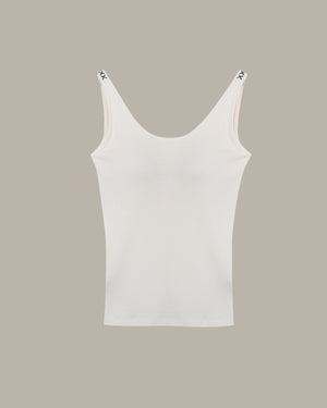 White tank top on a beige background