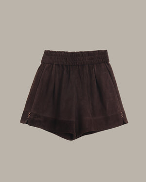 Stretchable Waist Suede Shorts