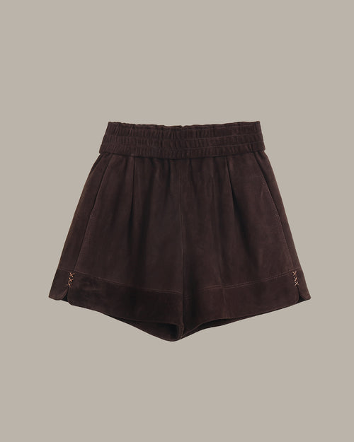 Stretchable Waist Suede Shorts