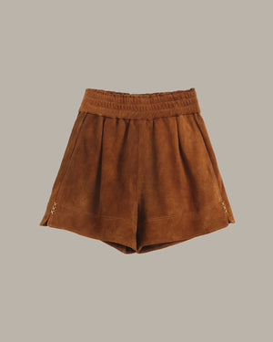 Stretchable Waist Suede Shorts